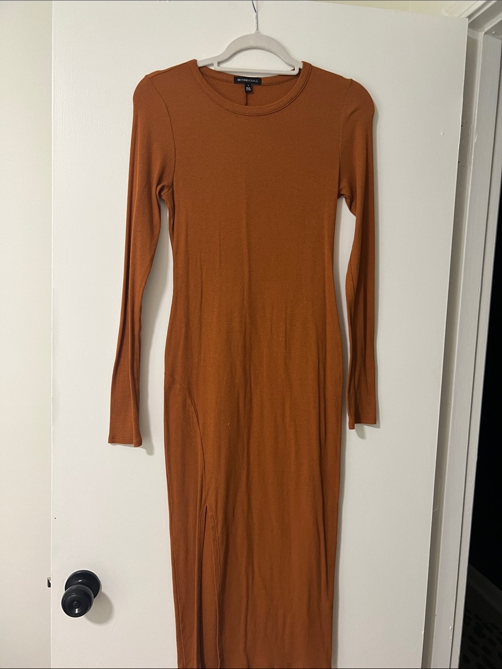 Beyond Yoga Long Sleeve Maxi Dress in Rust